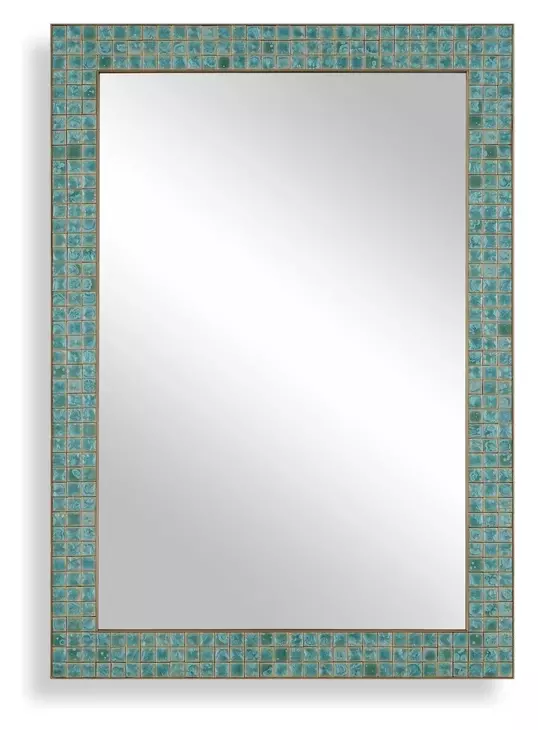 Belmont Teal and Gold Rectangular Wall Mirror