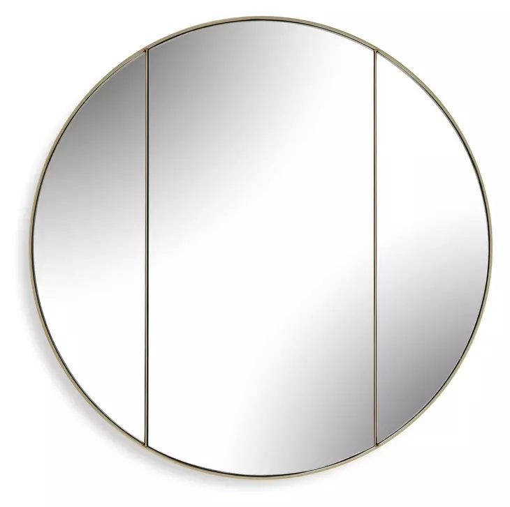 Somerset Antique Brass Round Wall Mirror