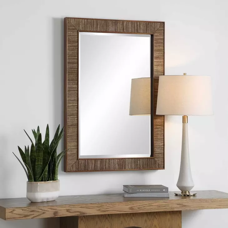 Fairmont Warm Walnut Rectangular Wall Mirror