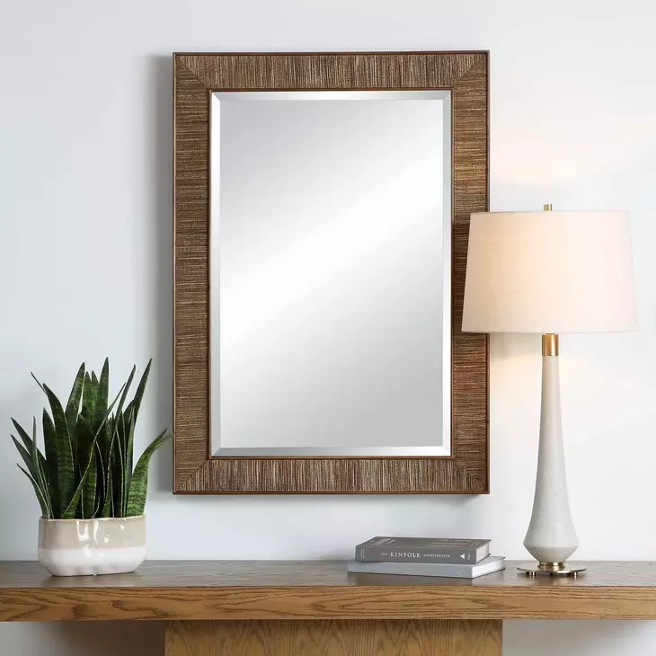 Fairmont Warm Walnut Rectangular Wall Mirror