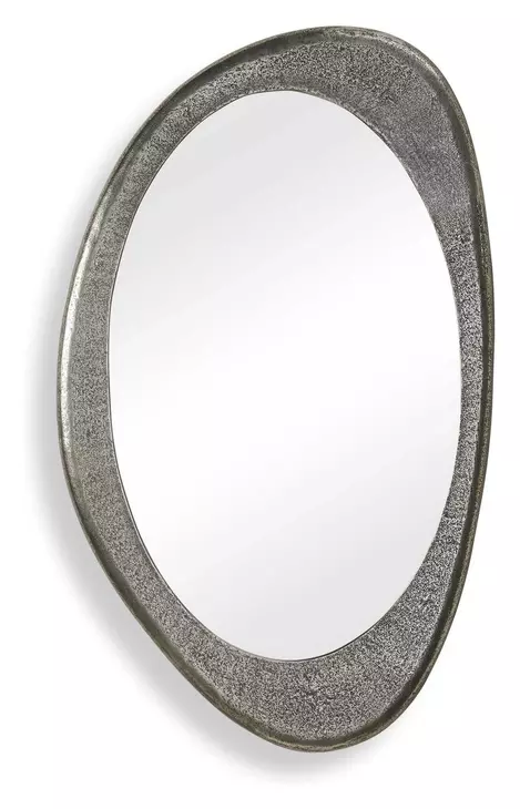 Hamilton Antique Nickel Oval Wall Mirror