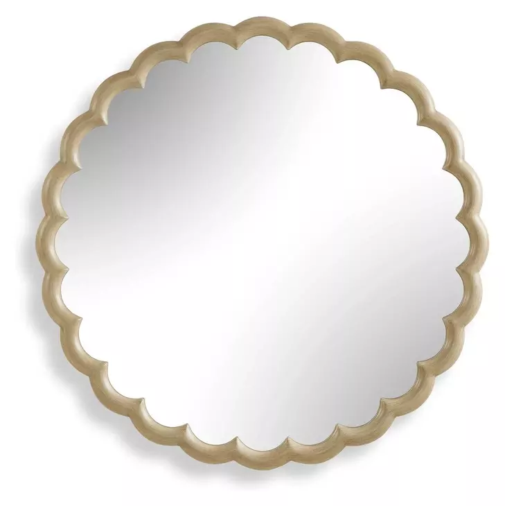 Alden Warm Ivory Round Wall Mirror
