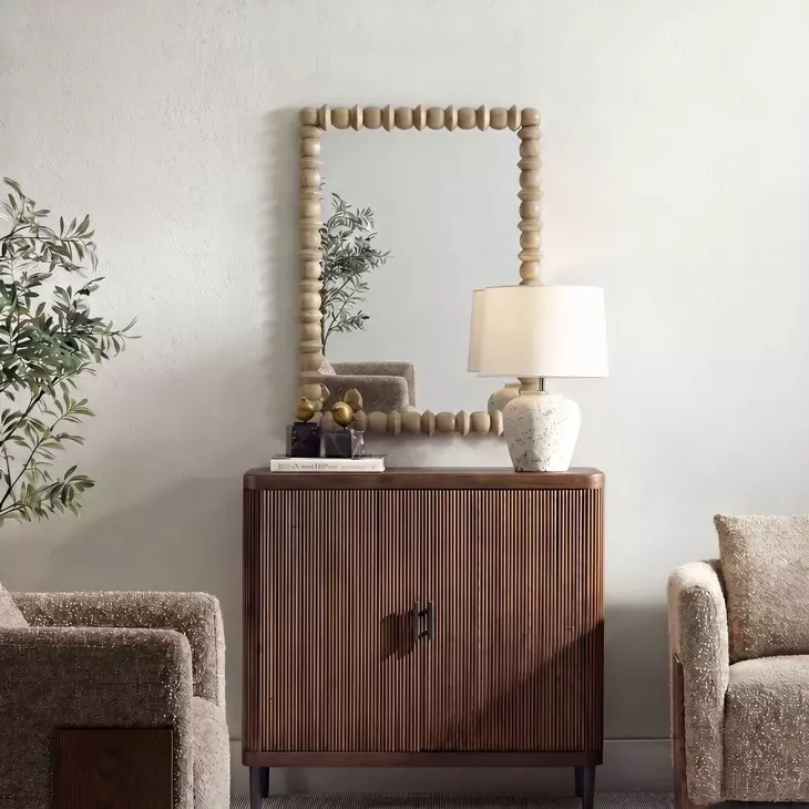 Alden Warm Ivory Rectangular Wall Mirror