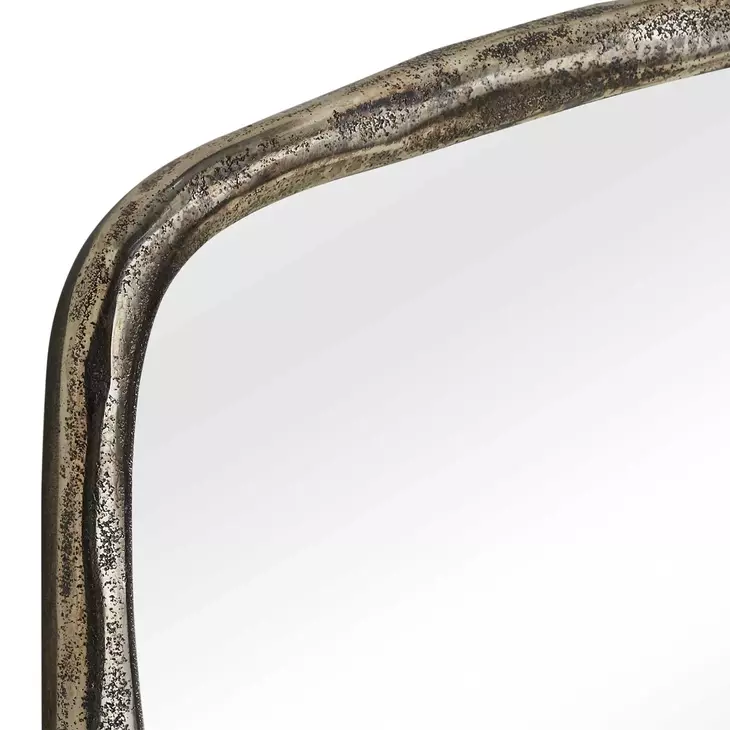 Langston Antique Nickel Arched Wall Mirror