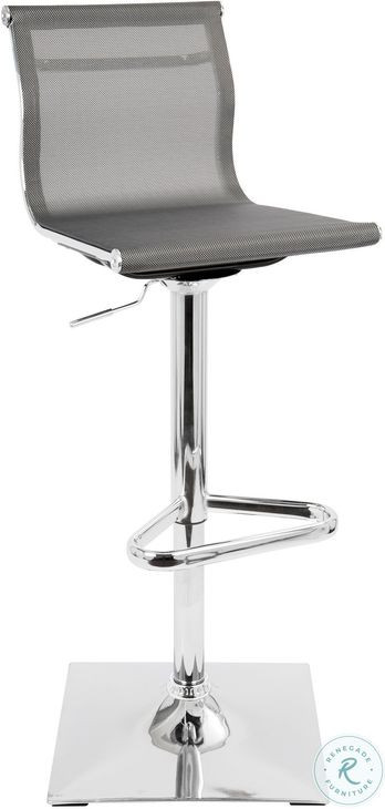 Mirage Silver Adjustable Bar Stool