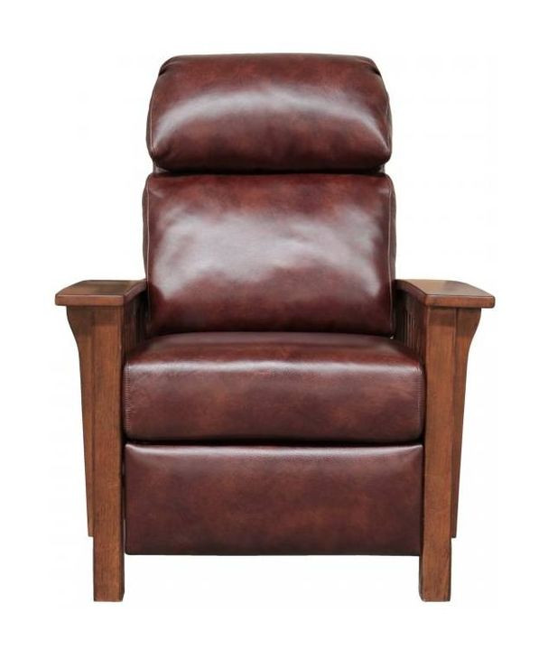 Mission Wenlock Fudge Leather Push Thru The Arms Recliner