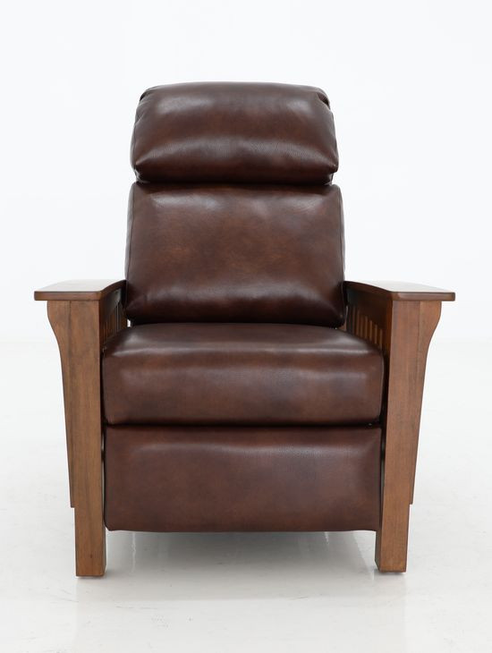 Mission Wenlock Fudge Leather Push Thru The Arms Recliner