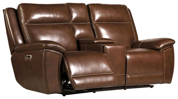Jameson Hickory Zero Gravity Power Reclining Console Loveseat With Power Headrest