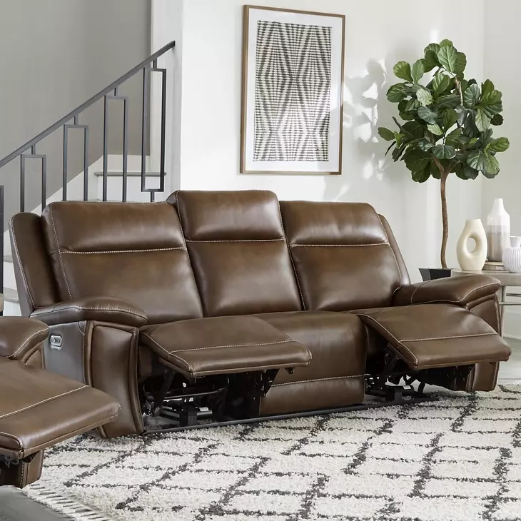 Jameson Hickory Zero Gravity 91" Power Reclining Sofa With Power Headrest
