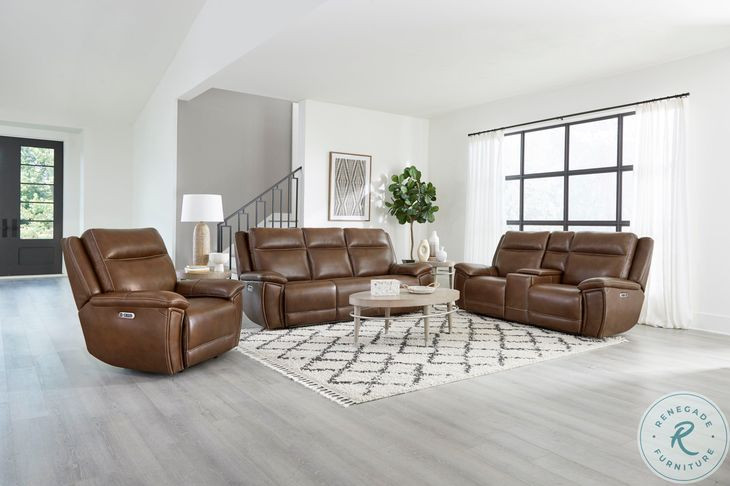 Jameson Hickory Zero Gravity Power Reclining Living Room Set With Power Headrest