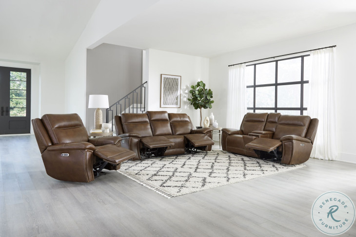 Winston Hickory Zero Gravity Power Reclining Sofa with Power Headrest