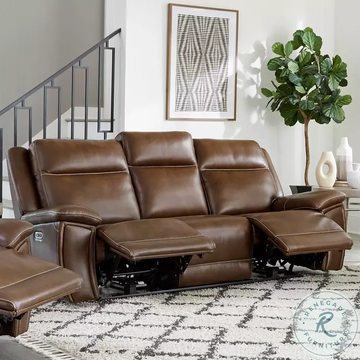 Winston Hickory Zero Gravity Power Reclining Sofa with Power Headrest