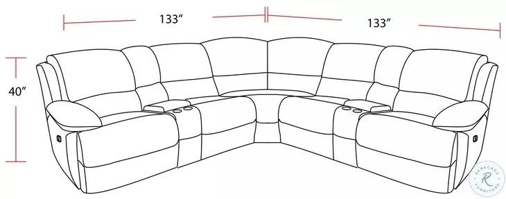 Victor Haze Performance Fabric 7 Piece Modular Power Reclining Sectional