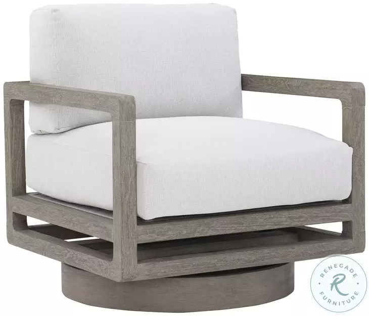 Tanah White Outdoor Swivel Chair
