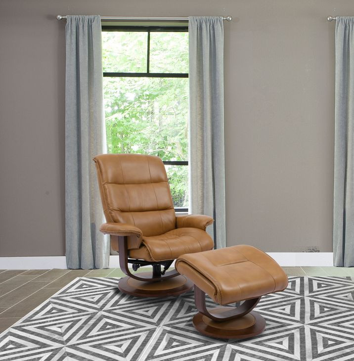 Knight Butterscotch Swivel Recliner with Ottoman