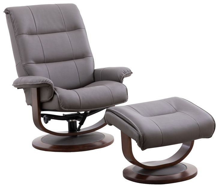 Knight Haze Manual Reclining Swivel Chair With Ottoman