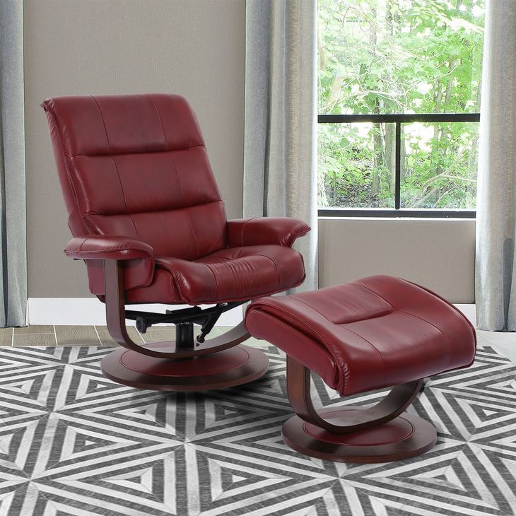 Knight Rouge Swivel Recliner with Ottoman