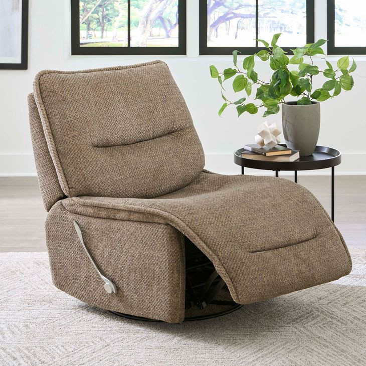 Leo Wheat Armless Swivel Glider Recliner