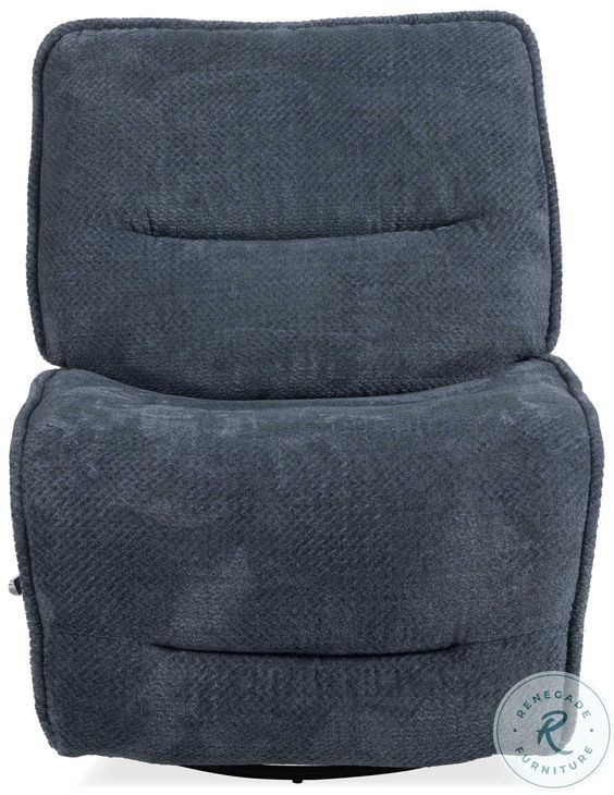 Lioren Midnight Blue Armless Swivel Glider Recliner