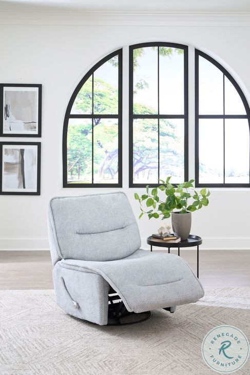 Lioren Silver Fox Armless Swivel Glider Recliner