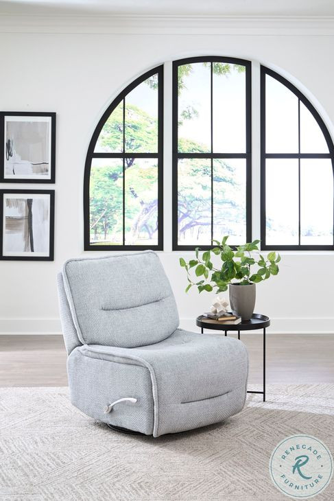 Lioren Silver Fox Armless Swivel Glider Recliner