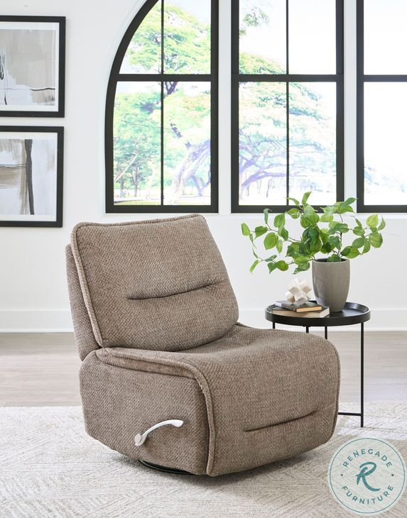 Lioren Wheat Armless Swivel Glider Recliner