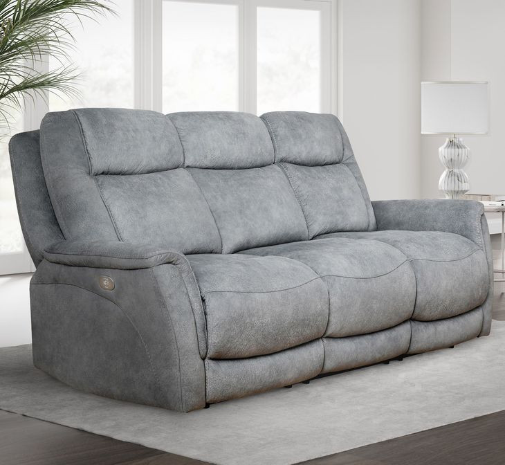 Linus Hudson Grey Zero Gravity Power Reclining Sofa