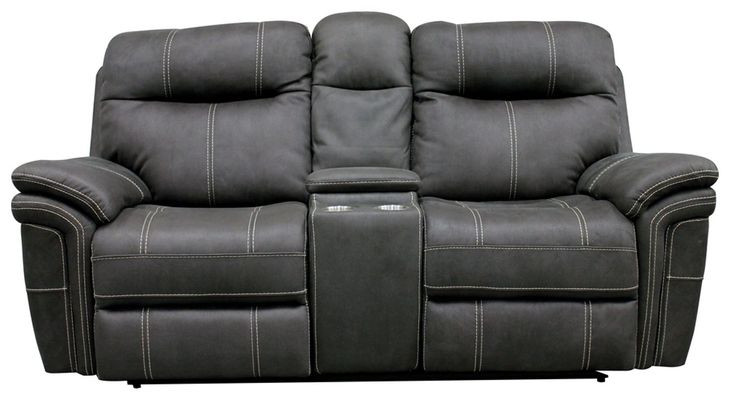 Mason Charcoal Performance Fabric Power Reclining Console Loveseat with Power Headrest