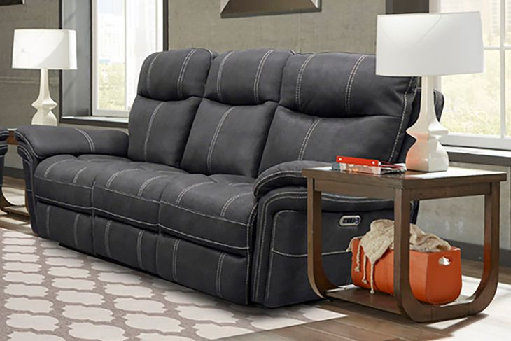 Mason Charcoal Performance Fabric Power Reclining Sofa with Power Headrest