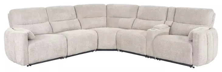 Modesto Buttercream 6 Piece Modular Power Reclining Sectional With Adjustable Power Headrests
