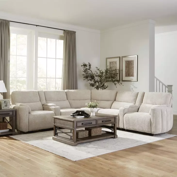 Modesto Buttercream 7 Piece Modular Power Reclining Sectional With Adjustable Power Headrests