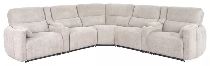 Modesto Buttercream 7 Piece Modular Power Reclining Sectional With Adjustable Power Headrests
