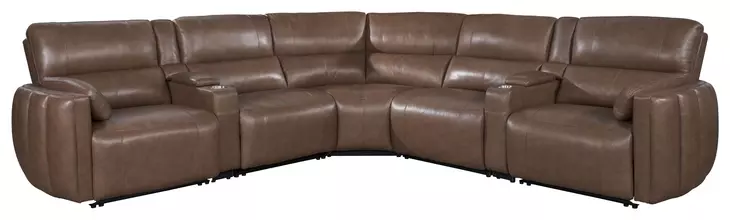 Modesto Sable 7 Piece Modular Power Reclining Sectional With Adjustable Power Headrests