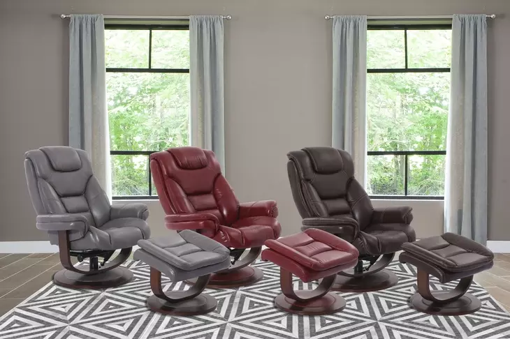 Monarch Ice Swivel Recliner with Ottoman