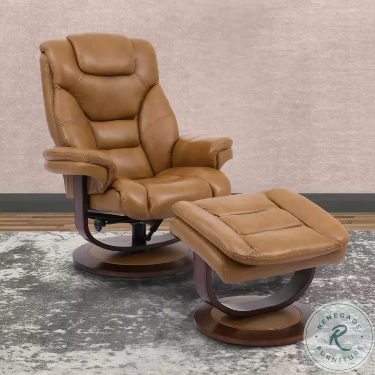 Monarch Butterscotch Swivel Recliner with Ottoman