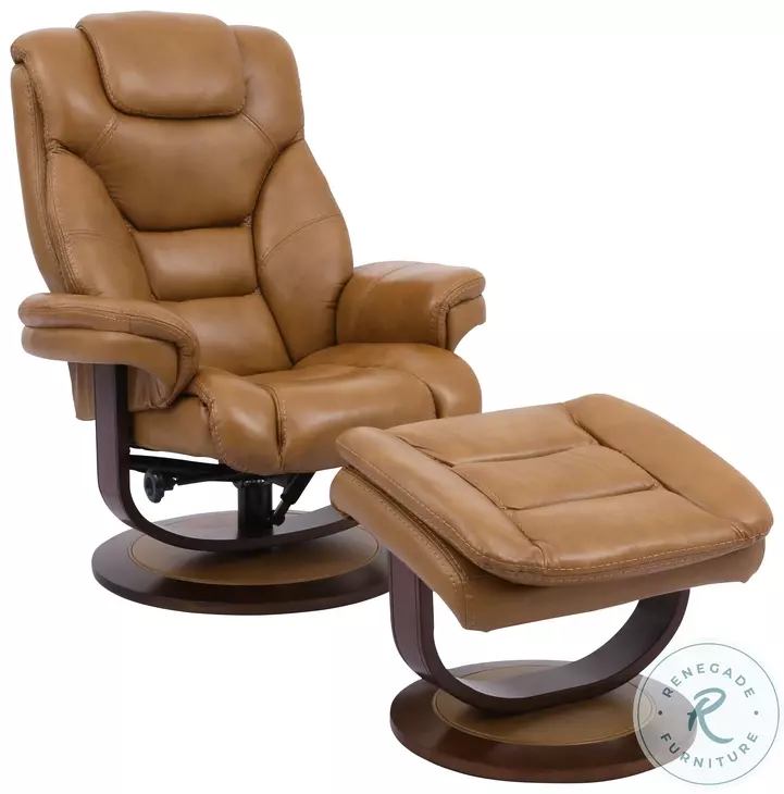 Monarch Butterscotch Swivel Recliner with Ottoman