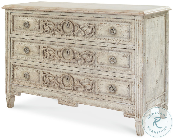Tarlow Distressed Ivory And Grey 3 Drawer Chest