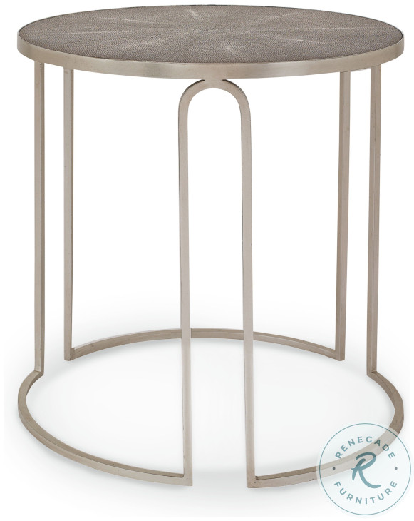 Thaxton Charcoal Faux Shagreen And Silver Leaf Occasional Table Set