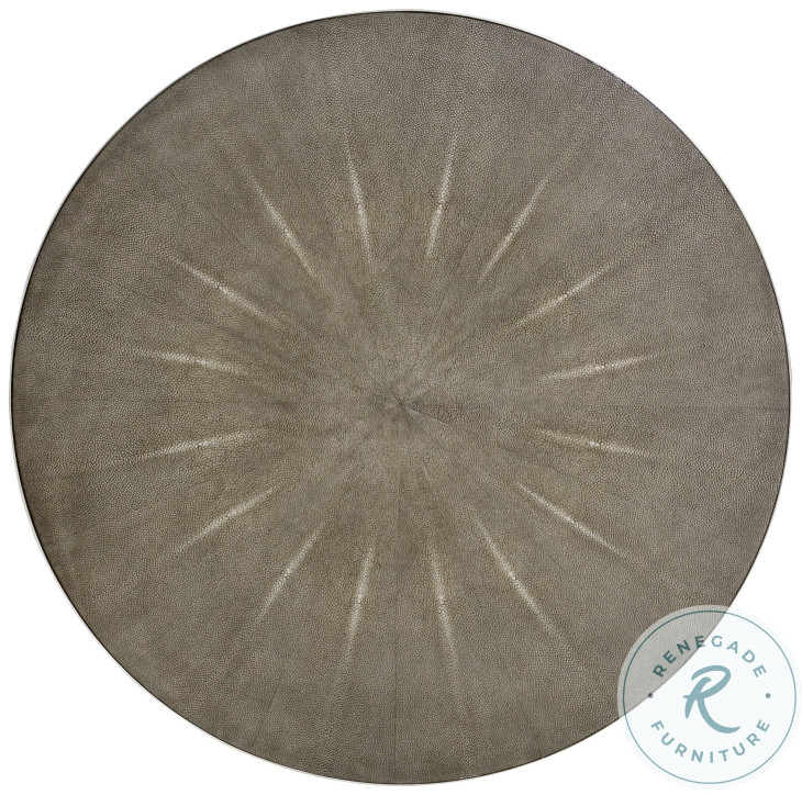 Thaxton Charcoal Faux Shagreen And Silver Leaf Cocktail Table
