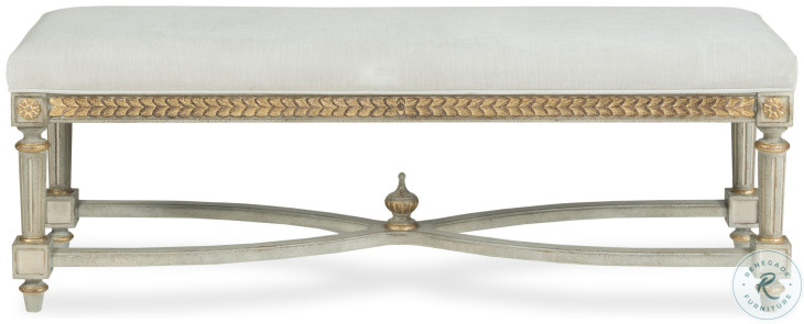 Corbett Taupe Velvet Upholstered Bench