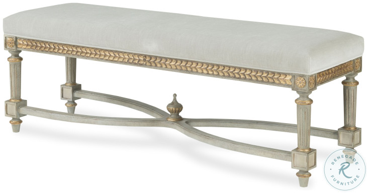 Corbett Taupe Velvet Upholstered Bench