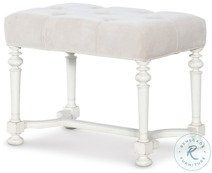 Hughes Taupe Velvet And White Bench
