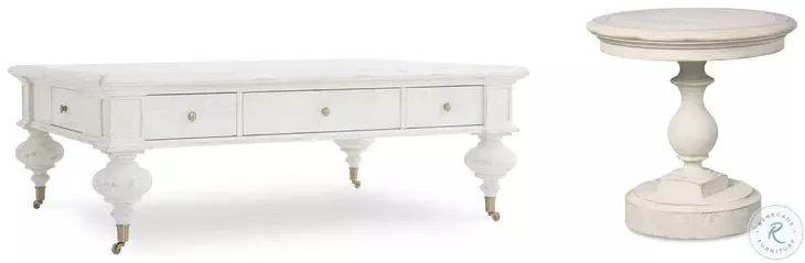 Grand Oak White Occasional Table Set
