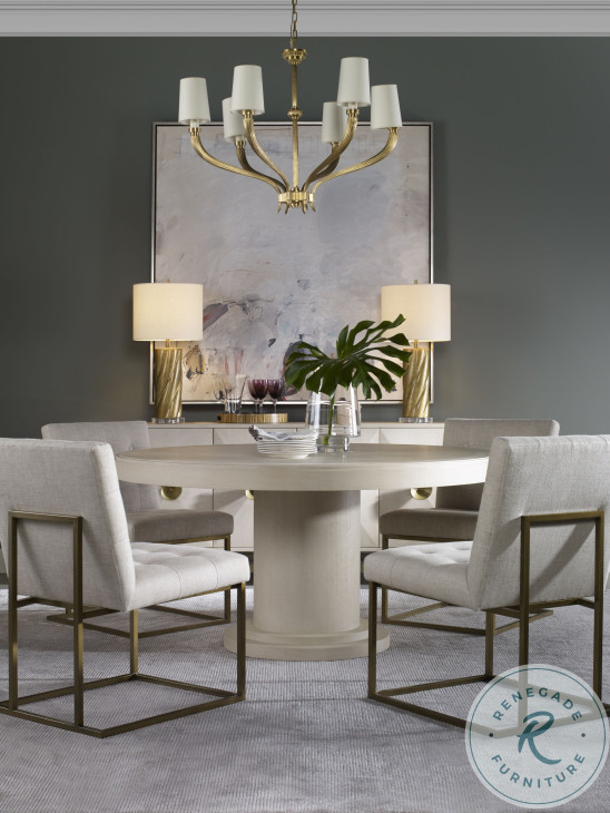 Bardot Inlaid White 60" Dining Table