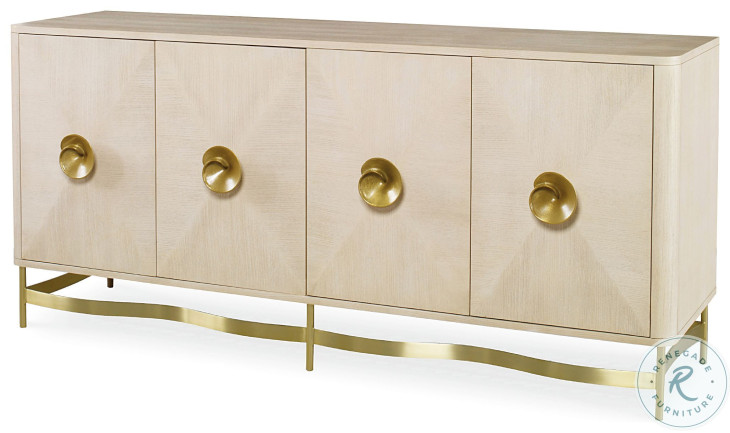 Bardot Inlaid White Credenza