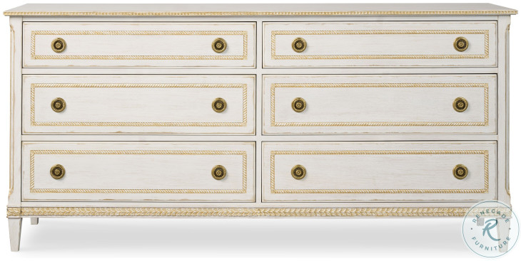 Emily White Wash 6 Drawer Dresser