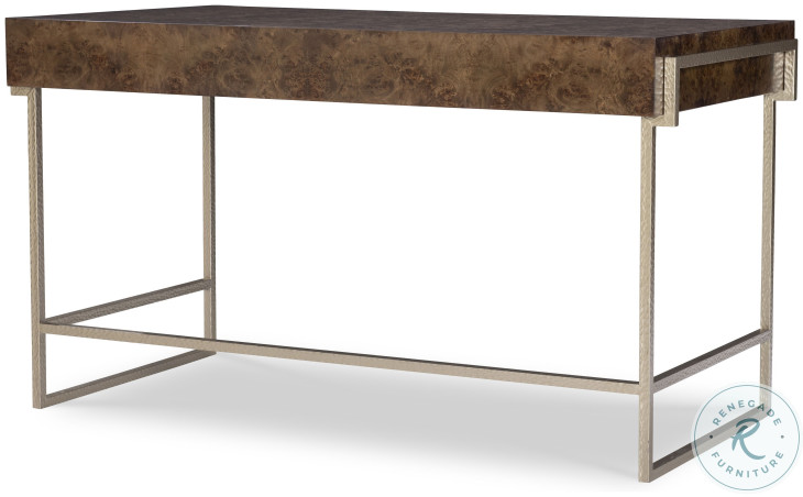 Kiley Medium Dark Stain And Champagne Writing Desk