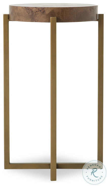 Lauren Medium Dark Stain And Antique Brass Accent Table