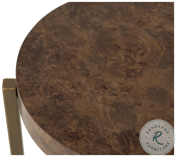 Lauren Medium Dark Stain And Antique Brass Accent Table