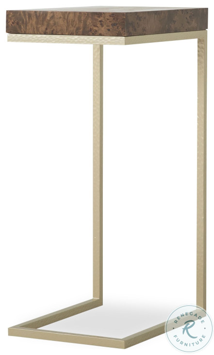 Kiley Medium Dark Stain And Champagne Accent Table